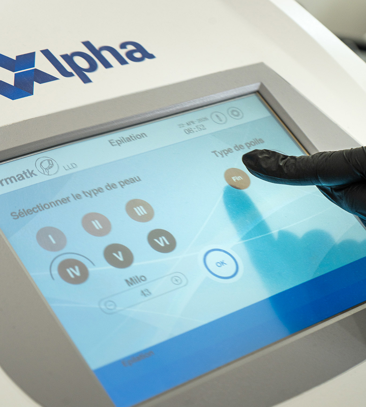 Appareil Alpha utilisé pour l’épilation laser